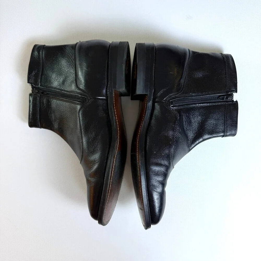 Vintage 60s 70s Side Zip Boots O'Sullivan Heel Union Made Men's 8EE (Extra Wide)